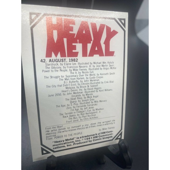 Vintage 1982 Heavy Metal Trading Card No. 42 August 1982 Heavy Metal - Picture 8 of 12